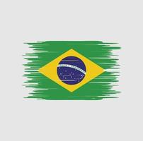 Brasiliens flagga penseldrag. National flagga vektor