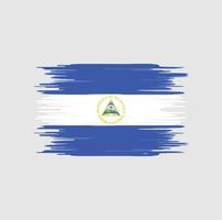 Pinselstrich mit Nicaragua-Flagge. Nationalflagge vektor