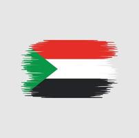 Pinselstrich der Sudan-Flagge. Nationalflagge vektor