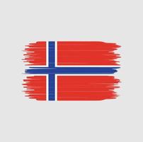 Pinselstrich mit norwegischer Flagge. Nationalflagge vektor