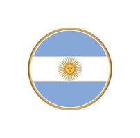 Argentina flagga med gyllene ram vektor