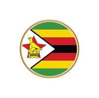 Simbabwe-Flagge mit goldenem Rahmen vektor