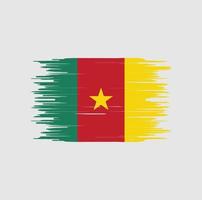 kamerunska flaggan penseldrag. National flagga vektor
