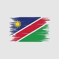 Pinselstrich mit namibischer Flagge. Nationalflagge vektor