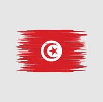 tunisien flagga penseldrag. National flagga vektor