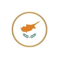 zypern-flagge mit goldenem rahmen vektor