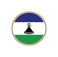 Lesotho-Flagge mit goldenem Rahmen vektor