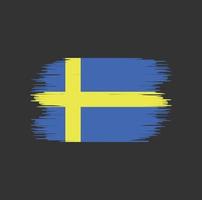 Pinselstrich der schwedischen Flagge. Nationalflagge vektor