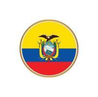 Ecuador-Flagge mit goldenem Rahmen vektor