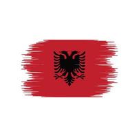 Albaniens flagga penseldrag. National flagga vektor