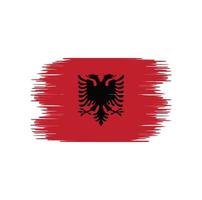 Pinselstrich mit albanischer Flagge. Nationalflagge
