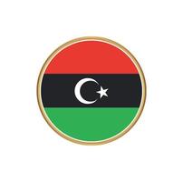 Libyen-Flagge mit goldenem Rahmen vektor