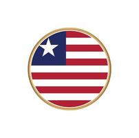 liberia flagga med gyllene ram vektor