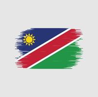 Pinselstrich mit namibischer Flagge. Nationalflagge vektor