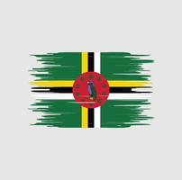 dominica flagga penseldrag. National flagga vektor