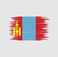 mongoliets flagga penseldrag. National flagga vektor