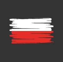 polska flaggan penseldrag vektor