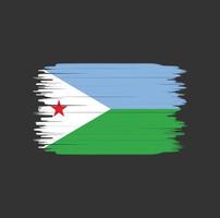 djibouti flagga penseldrag. National flagga vektor