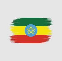 Äthiopien Flagge Pinselstrich. Nationalflagge vektor