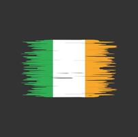 Pinselstrich mit irischer Flagge. Nationalflagge vektor