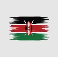 Pinselstrich mit Kenia-Flagge. Nationalflagge vektor