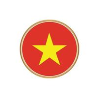 vietnam flagga med gyllene ram vektor
