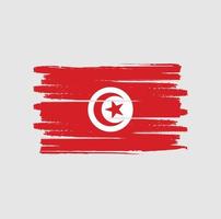 tunisien flagga penseldrag vektor