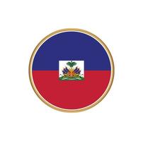 Haiti-Flagge mit goldenem Rahmen vektor