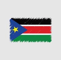 södra sudan flagga penseldrag. National flagga vektor