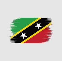 saint kitts och nevis flagga penseldrag. National flagga vektor