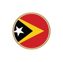 timor leste flagga med gyllene ram vektor