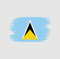 St. Lucia Flagge Pinselstrich. Nationalflagge vektor