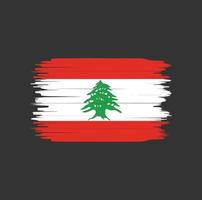 Libanons flagga penseldrag. National flagga vektor