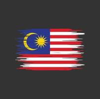 Pinselstrich der malaysischen Flagge. Nationalflagge vektor