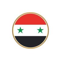 Syrien-Flagge mit goldenem Rahmen vektor