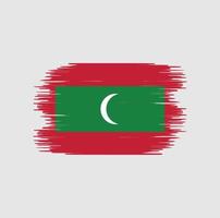 maldivernas flagga penseldrag. National flagga vektor