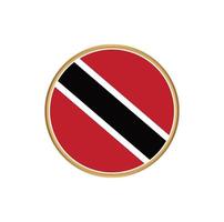 trinidad und tobago flagge mit goldenem rahmen vektor