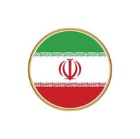 Iran flagga med gyllene ram vektor