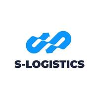 bokstaven s logistik blå ren logotyp design vektor