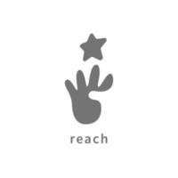 Handreichweite Star Dreams Logo-Design. Vorlage für das Bildungslogo. vektor