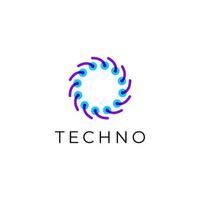 Tech-Logo abstrakt flach modern vektor