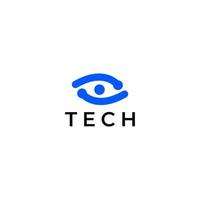 tech logotyp abstrakt öga platt m vektor