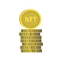 nft. nicht fungibles Token-Symbol im Cartoon-Stil. Online-Geld, um exklusive Kunst zu kaufen. Vektor-Illustration-Design. vektor