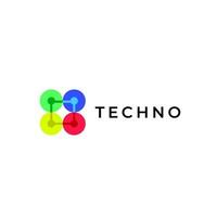 tech logotyp abstrakt platt modern vektor