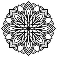 svart kontur blomma mandala. vintage dekorativa element. dekorativa runda doodle blomma isolerad på vit bakgrund. geometrisk cirkel element vektor