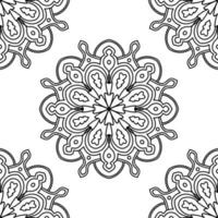 Fantasy Musterdesign mit Ziermandala. abstrakter runder gekritzelblumenhintergrund. floraler geometrischer Kreis. vektor