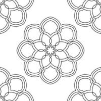 Fantasy Musterdesign mit Ziermandala. abstrakter runder gekritzelblumenhintergrund. floraler geometrischer Kreis. vektor