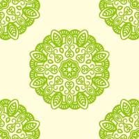 Fantasy Musterdesign mit Ziermandala. abstrakter runder gekritzelblumenhintergrund. floraler geometrischer Kreis. vektor