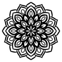 kontur mandala. dekorativa runda doodle blomma isolerad på vit bakgrund. geometrisk cirkel element. vektor