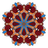 süßes buntes mandala. dekorative runde gekritzelblume lokalisiert auf weißem hintergrund. geometrische dekorative Verzierung im ethnischen orientalischen Stil. vektor